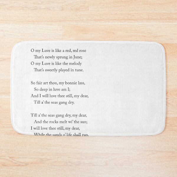 Artikelvorschau, A Red, Red Rose - Robert Burns Poem - Literature - Typography Print 2 entworfen und verkauft von Studio Grafiikka.