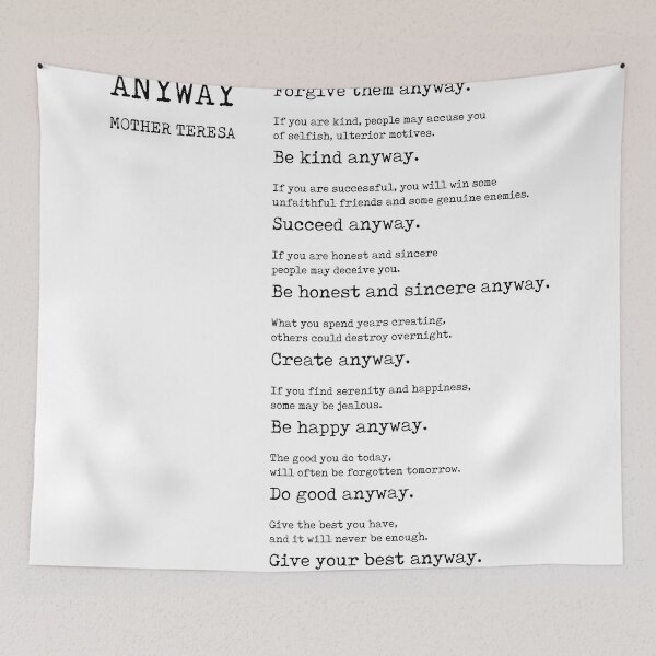 Item preview, Do It Anyway - Mother Teresa Poem - Literature - Typewriter Print 1 designed and sold by Studio Grafiikka.