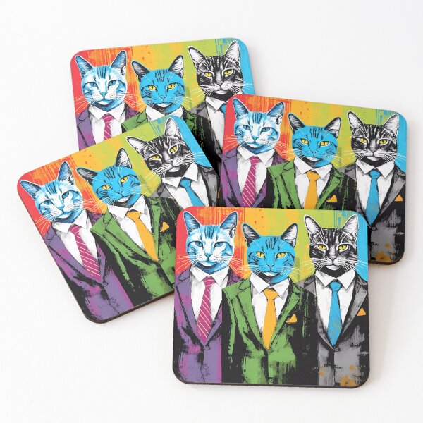 Item preview, Cats in costume pop art Cats in suit designed and sold by MDCGraphics.