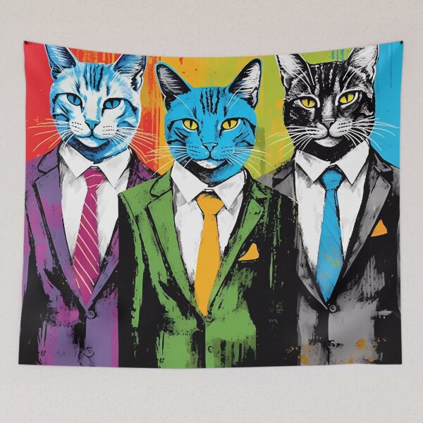 Item preview, Cats in costume pop art Cats in suit designed and sold by MDCGraphics.