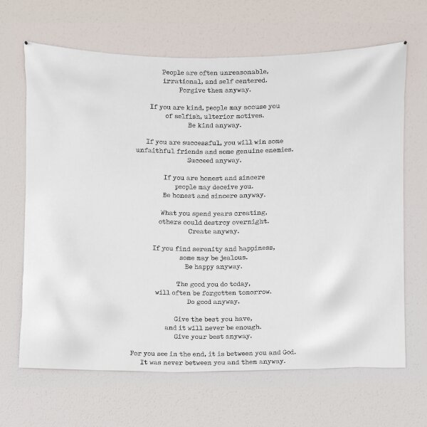 Item preview, Do It Anyway - Mother Teresa Poem - Literature - Typewriter Print 2 designed and sold by Studio Grafiikka.