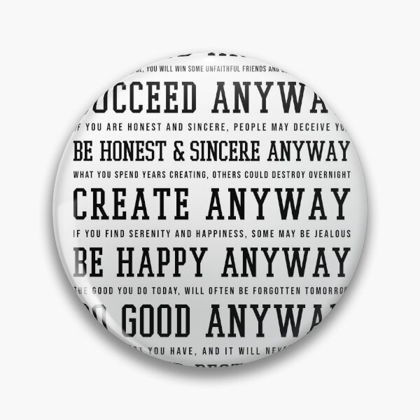 Item preview, Do It Anyway - Mother Teresa Poem - Literature - Typewriter Print 3 designed and sold by Studio Grafiikka.