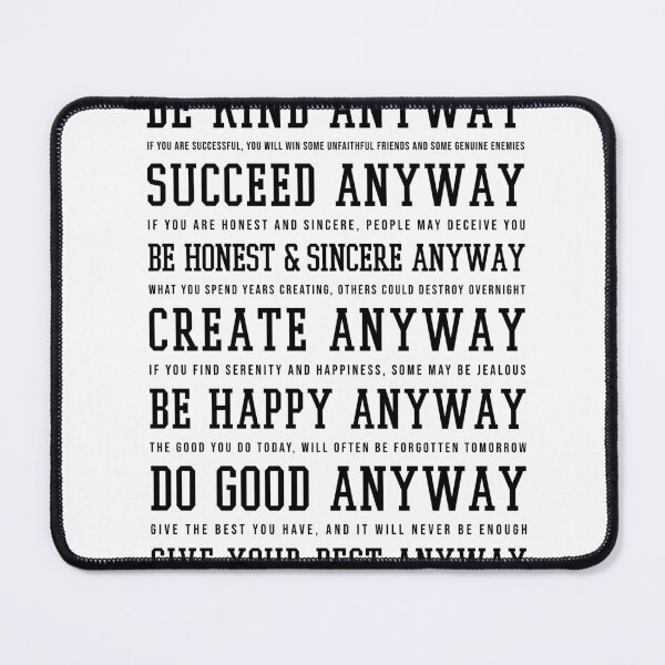 Item preview, Do It Anyway - Mother Teresa Poem - Literature - Typewriter Print 3 designed and sold by Studio Grafiikka.