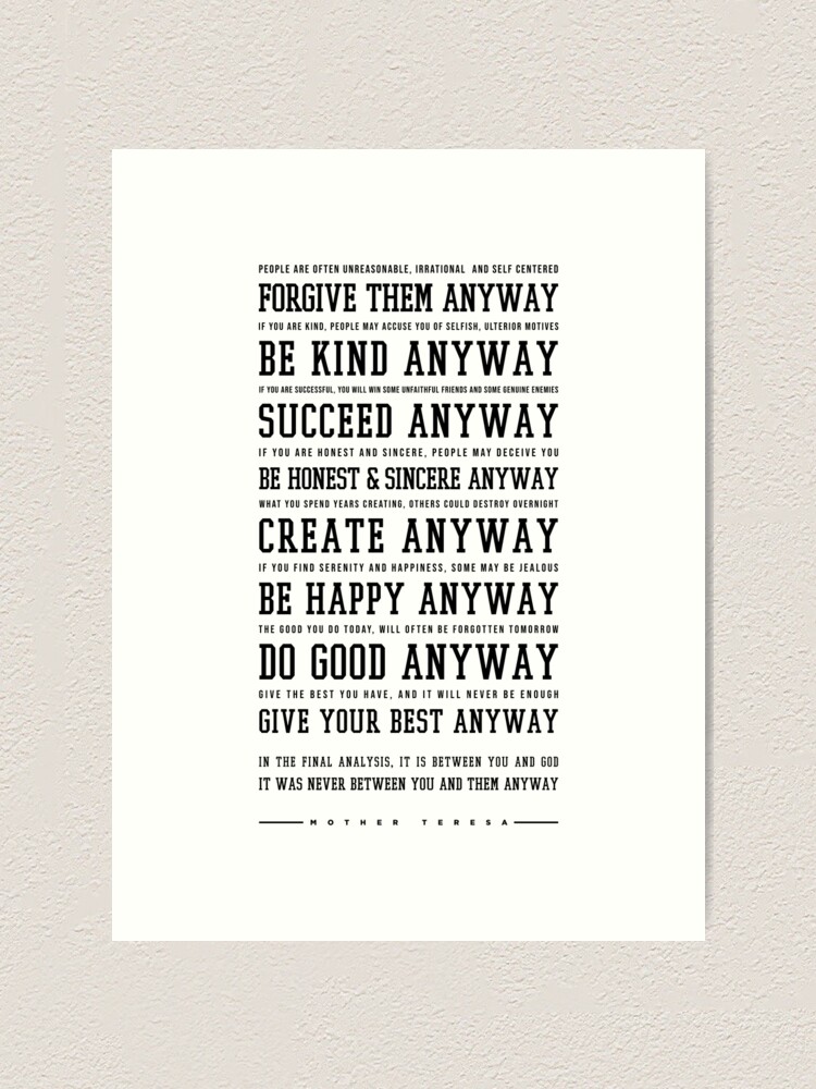 do-it-anyway-mother-teresa-poem-literature-typewriter-print-3-art-print-for-sale-by-shrijit-redbubble for Mother Teresa Do It Anyway Printable Free Do It Anyway - Mother Teresa Poem - Literature - Typewriter Print 3