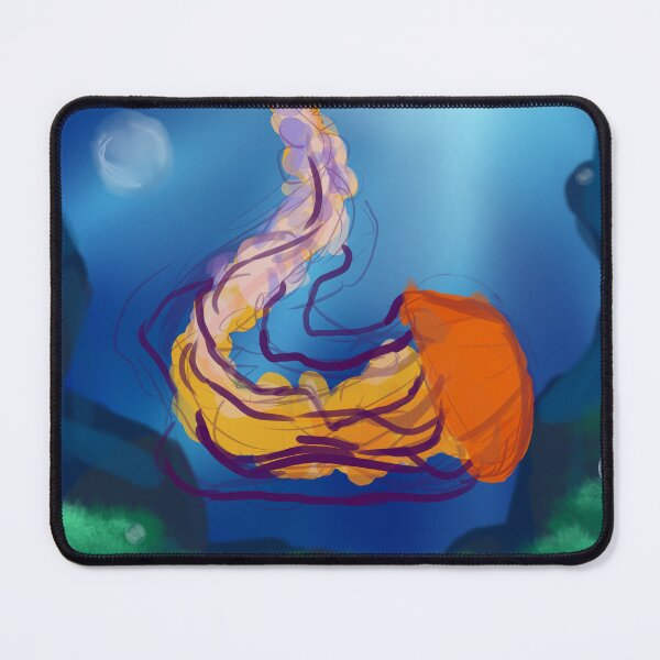 Item preview, Orange and Pink Jellyfish swimming Underwater designed and sold by RabbitPie.