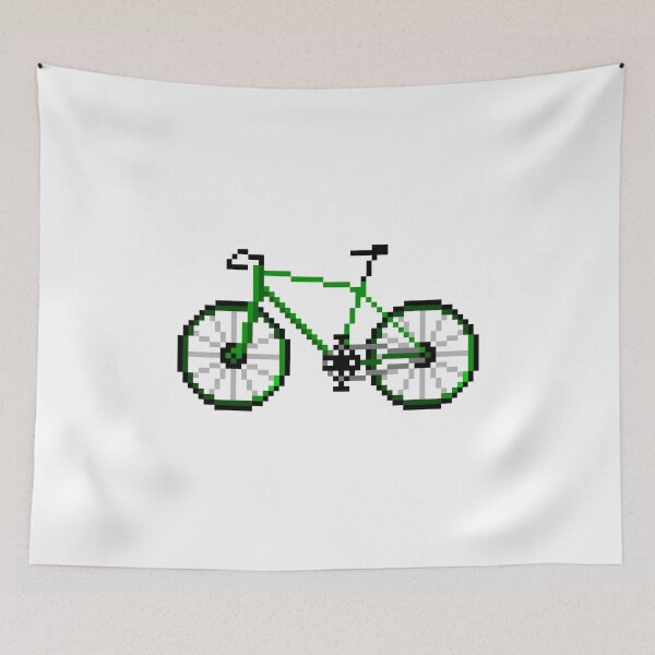 Item preview, Bicycle Pixel Art | Green Bike Design designed and sold by anycolorart.