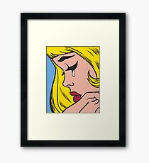 Blonde Crying Comic Girl Framed Print