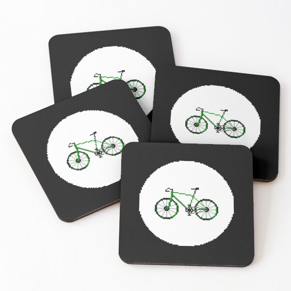 Item preview, Bicycle Pixel Art | Green Bike Design designed and sold by anycolorart.