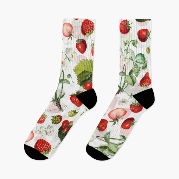 Item preview, Vintage Strawberries Summer Pattern - Fresh White Botanical Garden Nightgarden designed and sold by UtArt.