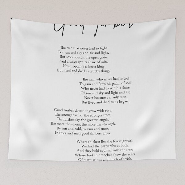 Artikelvorschau, Good Timber - Douglas Malloch Poem - Literature - Typography 2 entworfen und verkauft von Studio Grafiikka.
