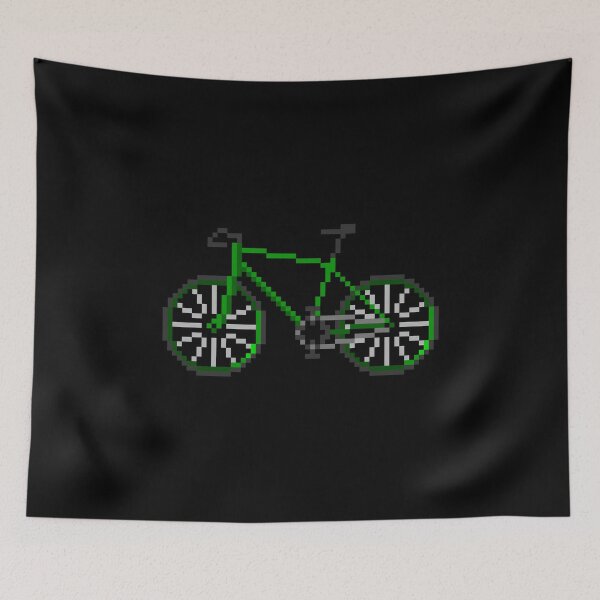 Item preview, Bicycle Pixel Art | Green Bike Design designed and sold by anycolorart.