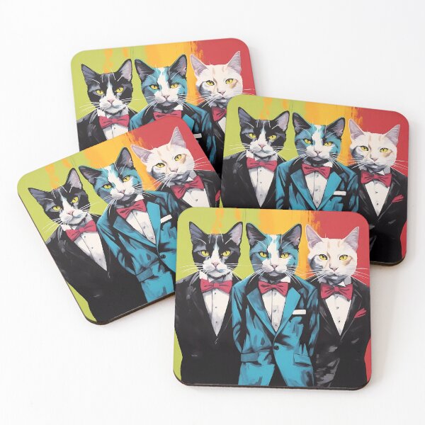 Item preview, Cats in tuxedo pop art Cats in suit designed and sold by MDCGraphics.