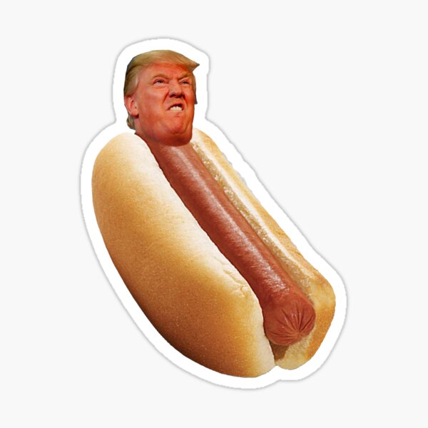 Vista previa del artículo con la obra «Perrito caliente de Donald Trump», diseñado y vendido por BetterLeo.