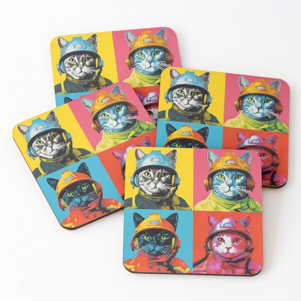 Item preview, Pop art firefighter cats designed and sold by MDCGraphics.