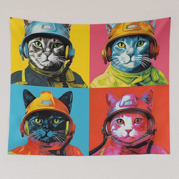 Item preview, Pop art firefighter cats designed and sold by MDCGraphics.