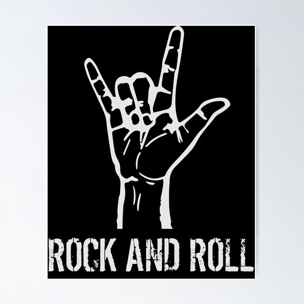 Poster, stampa Rock On Hand Sign Vector Illustration, Regali & Merch