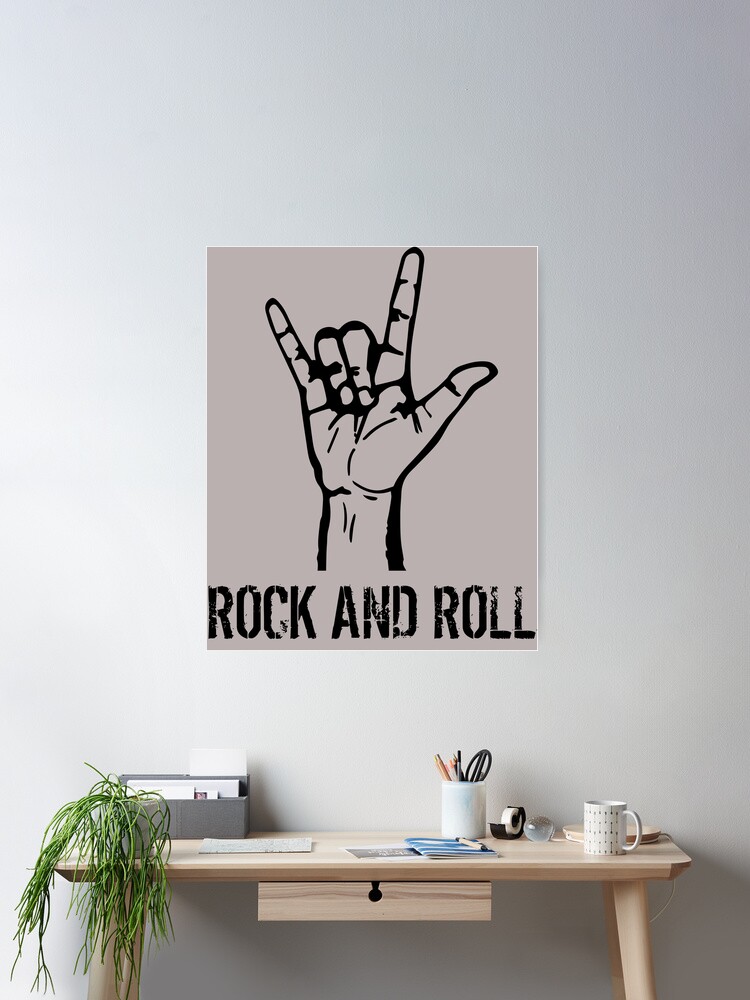 Wall Mural Hand in rock n roll sign, vector Eps10 illustration. 