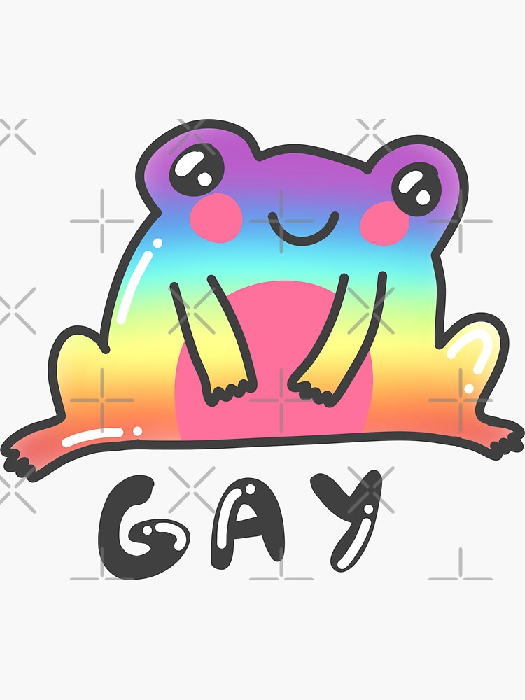 Gay Pride Frog Stickers in Waterproof Die-Cut Vinyl