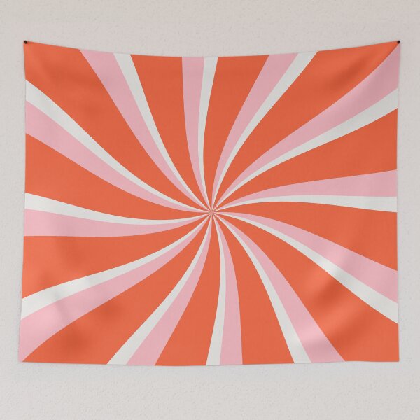 Item preview, Pink, orange and gray retro style sun rays designed and sold by BattaAnastasia.