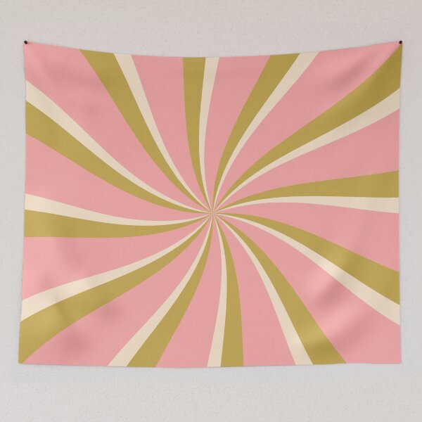 Item preview, Green, pink and beige retro style sun rays designed and sold by BattaAnastasia.