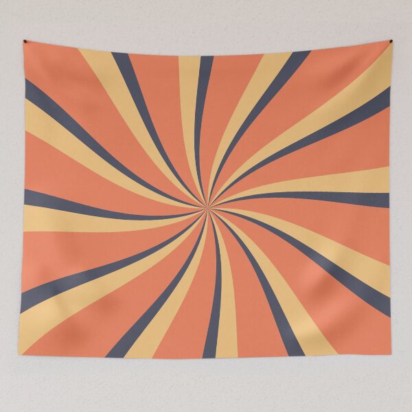 Item preview, Orange and dark blue retro style sun rays designed and sold by BattaAnastasia.