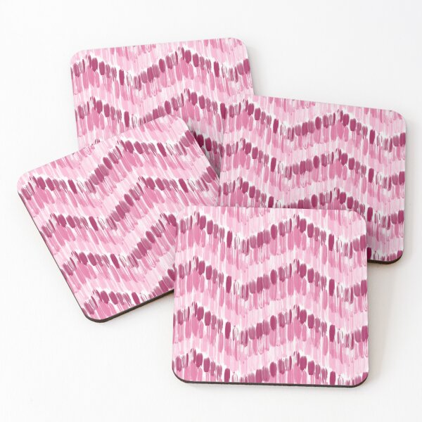 Item preview, Geometric zig zag shades of pink ikat designed and sold by Maitri-Sanghvi1.