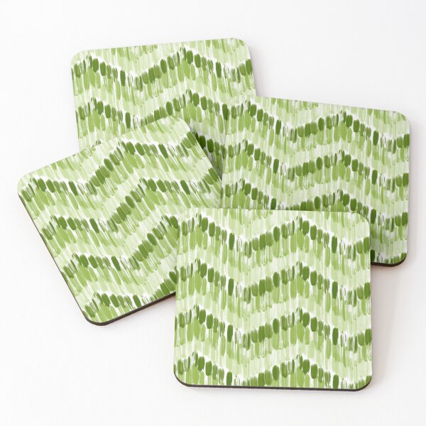 Item preview, Geometric zig zag shades of green ikat designed and sold by Maitri-Sanghvi1.