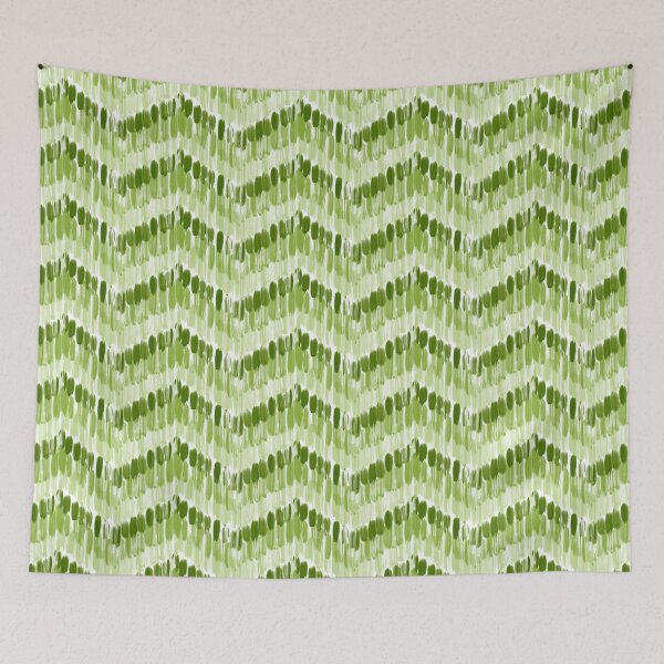 Item preview, Geometric zig zag shades of green ikat designed and sold by Maitri-Sanghvi1.