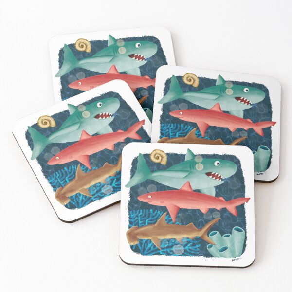 Item preview, Shark Pattern, Colourful, Busy Ocean Life designed and sold by Katie Atkin.