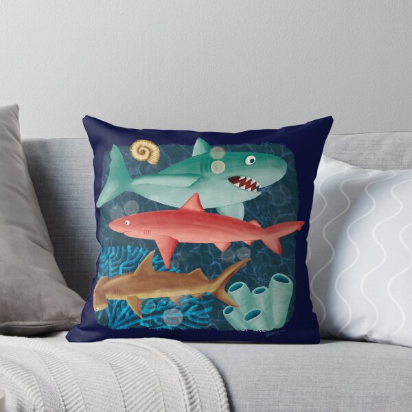 Item preview, Shark Pattern, Colourful, Busy Ocean Life designed and sold by Katie Atkin.