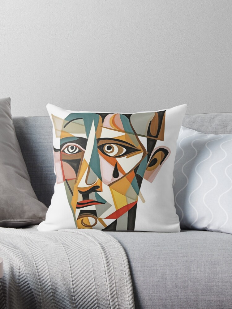 Man Face Throw Pillow for Sale by prrrki