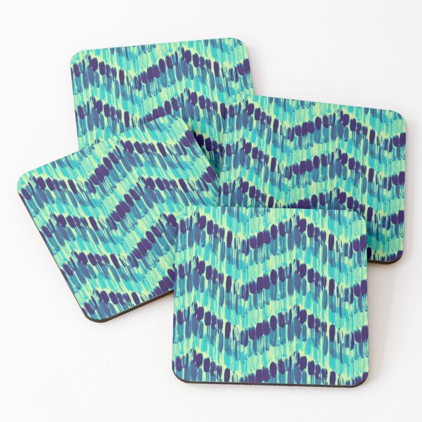Item preview, Geometric zig zag shades of blue ikat designed and sold by Maitri-Sanghvi1.