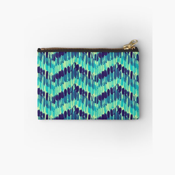 Item preview, Geometric zig zag shades of blue ikat designed and sold by Maitri-Sanghvi1.