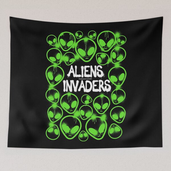 Item preview, alien invaders designed and sold by AreaStickers.