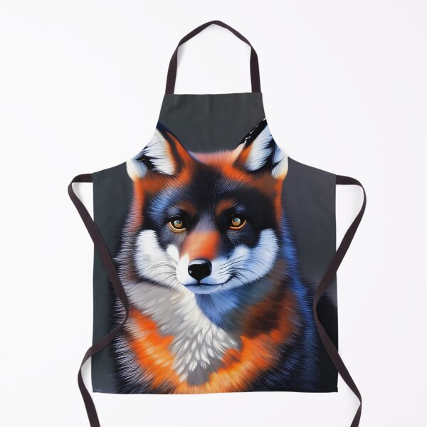 Item preview, Black and Red Fox portrait, impasto, Ai Generated Art designed and sold by ACC .