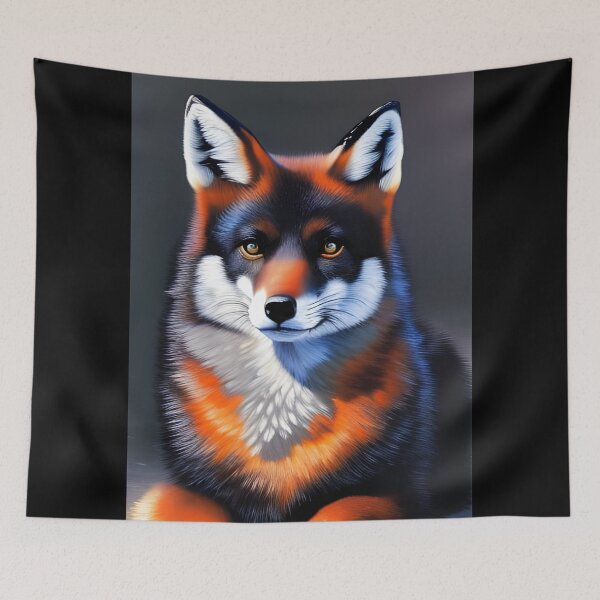 Item preview, Black and Red Fox portrait, impasto, Ai Generated Art  designed and sold by ACC .