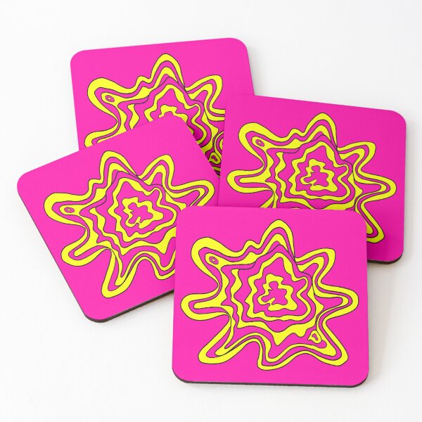 Item preview, Trippy Topographic Wavy Contour Fluid Line Art Pink and Yellow designed and sold by Ciara Shortall.