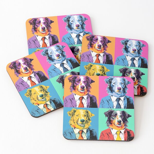 Item preview, Australian shepherd dogs in costume pop art designed and sold by MDCGraphics.
