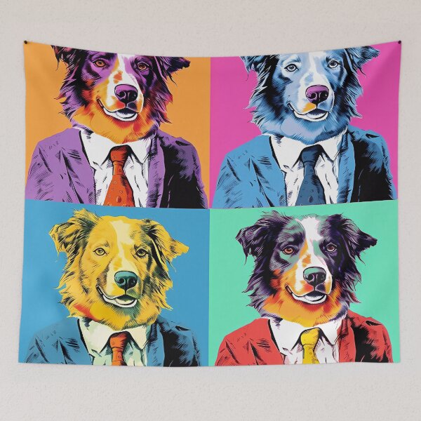 Item preview, Australian shepherd dogs in costume pop art designed and sold by MDCGraphics.