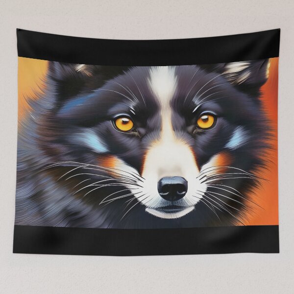 Artikelvorschau, Black Fox, pastos, Ai Generated Art entworfen und verkauft von ACC .