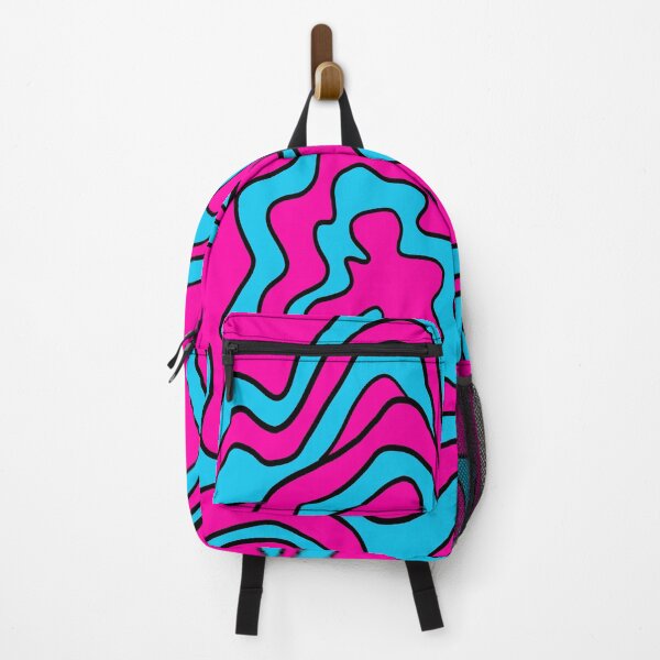 Item preview, Trippy Retro Acid Splash Topographic Wavy Contour Fluid Line Art Pink and Blue designed and sold by Ciara Shortall.