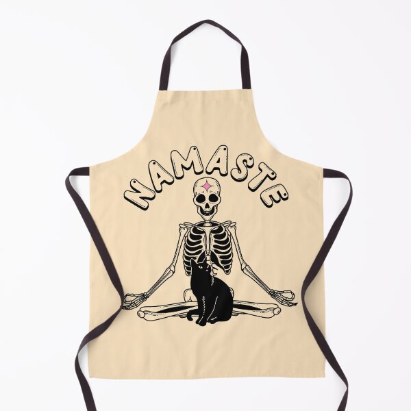 Item preview, Yoga Namaste Black Cat in beige designed and sold by charcoalcatco.