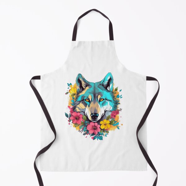 Item preview, Colorful Wolf With Flowers designed and sold by hamishby.
