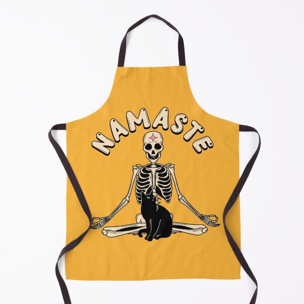Item preview, Yoga Namaste Black Cat in yellow designed and sold by charcoalcatco.