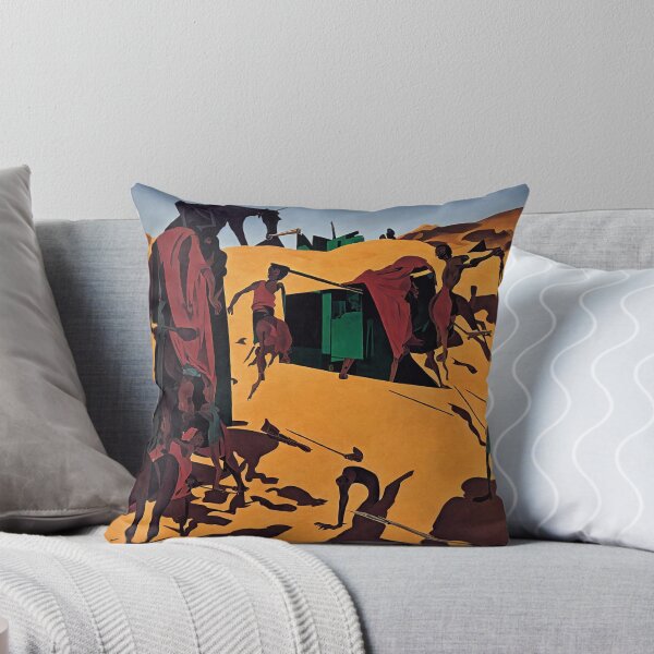 Item preview, Throw Pillow With Saharian Desert Dunes Design - African Hunting Season Home Decor designed and sold by Sowari-Pillows.