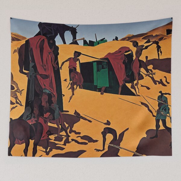 Item preview, Throw Pillow With Saharian Desert Dunes Design - African Hunting Season Home Decor designed and sold by Sowari-Pillows.