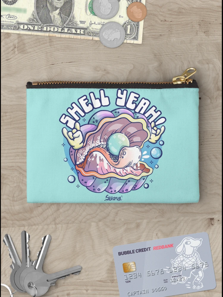 Thumbnail 3 of 4, Zipper Pouch, Shell Yeah! designed and sold by SPIRIMAL.