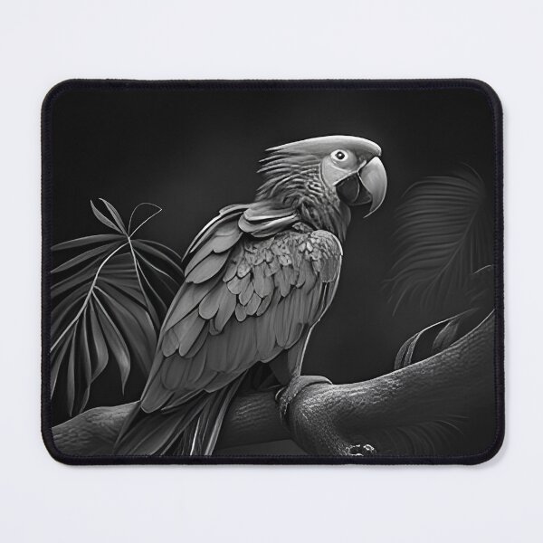 Item preview, Black and white Parrot pencil drawing designed and sold by Pencil-Art.