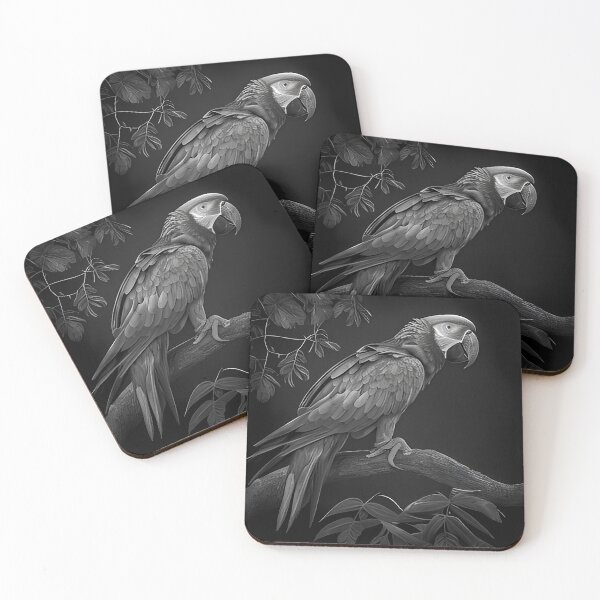 Item preview, Black and white Parrot pencil drawing designed and sold by Pencil-Art.