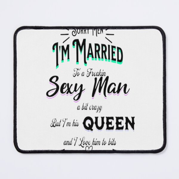 Item preview, Sorry Men, Married to a sexy man Lettering Graphic Design, Playful Lettering Design designed and sold by Adri Barnard.
